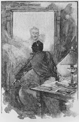 Le narrateur et le Horla, illustration de « Le Horla » de Guy de Maupassant (1850-93), gravée par Georges Lemoine, Paris, Éditions Albin Michel, vers 1910